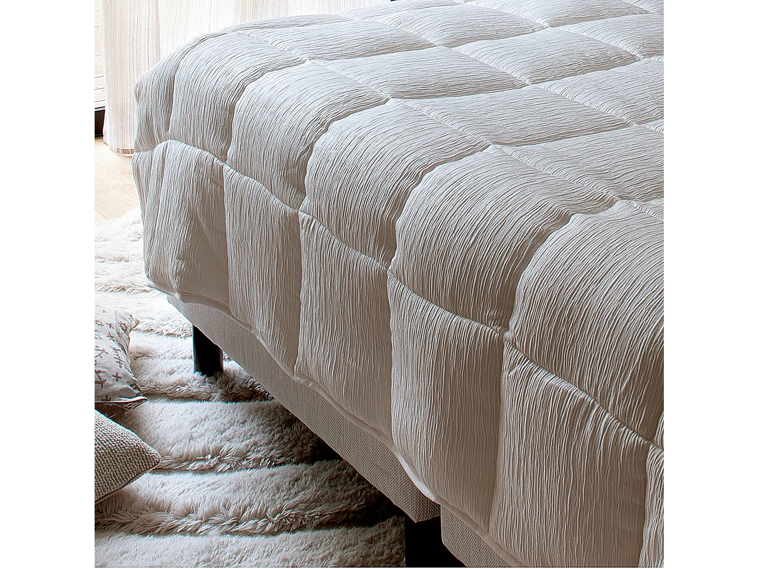 Manta para Cama Efecto Arrugado 250 x 260 cm