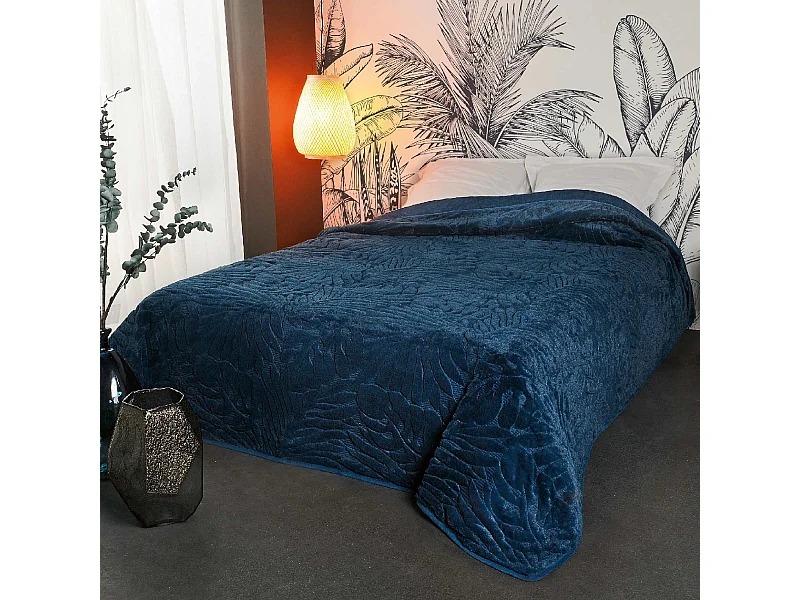 Cubrecama con pespuntes en relieve 150 x 150 cm