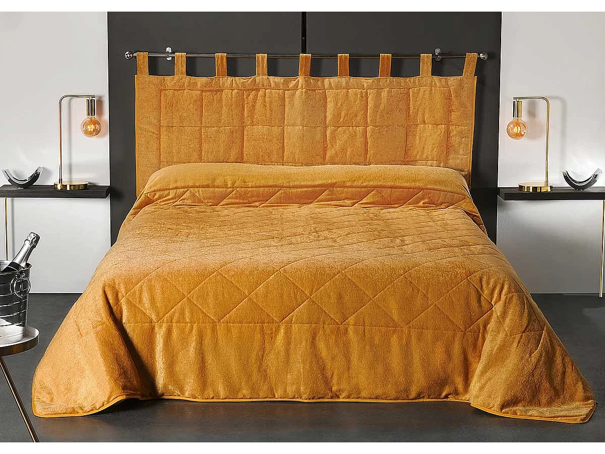 Jeté de lit aspect velours