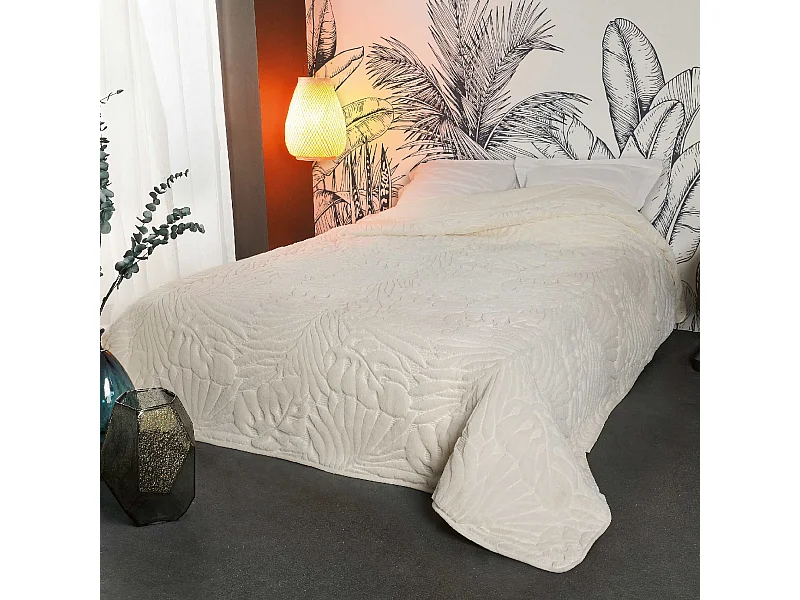 Cubrecama con pespuntes en relieve 150 x 150 cm