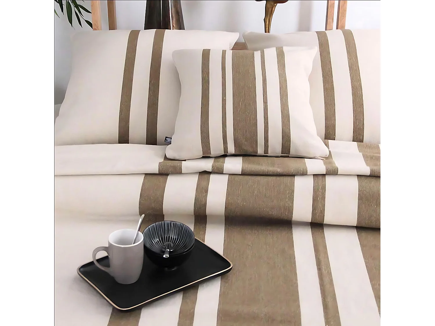 Tiro de cama rústico de algodón grueso 240 x 260 cm