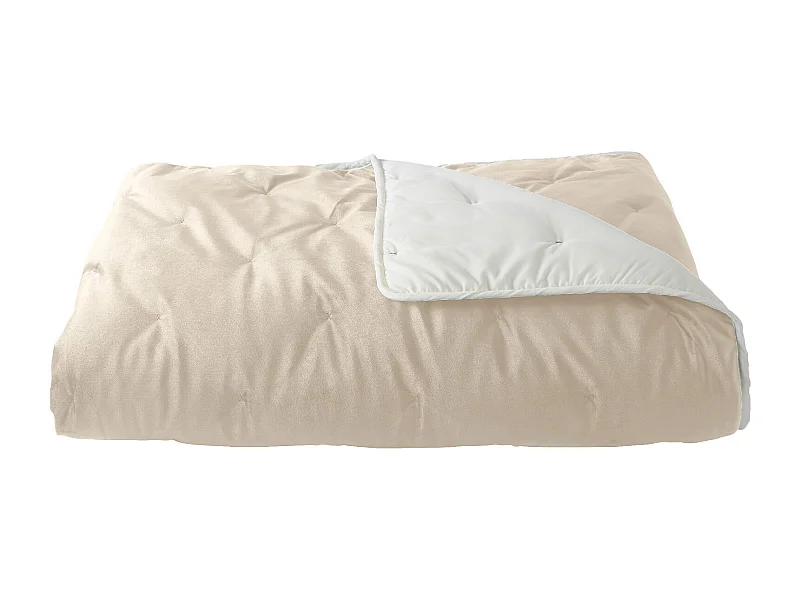 Jeté de lit réversible en velours et microfibre
