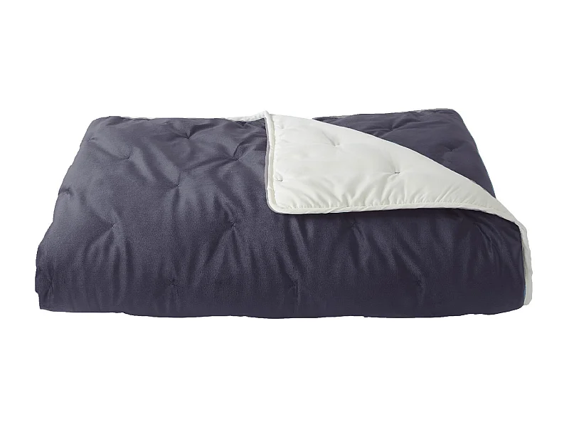 Jeté de lit réversible en velours et microfibre