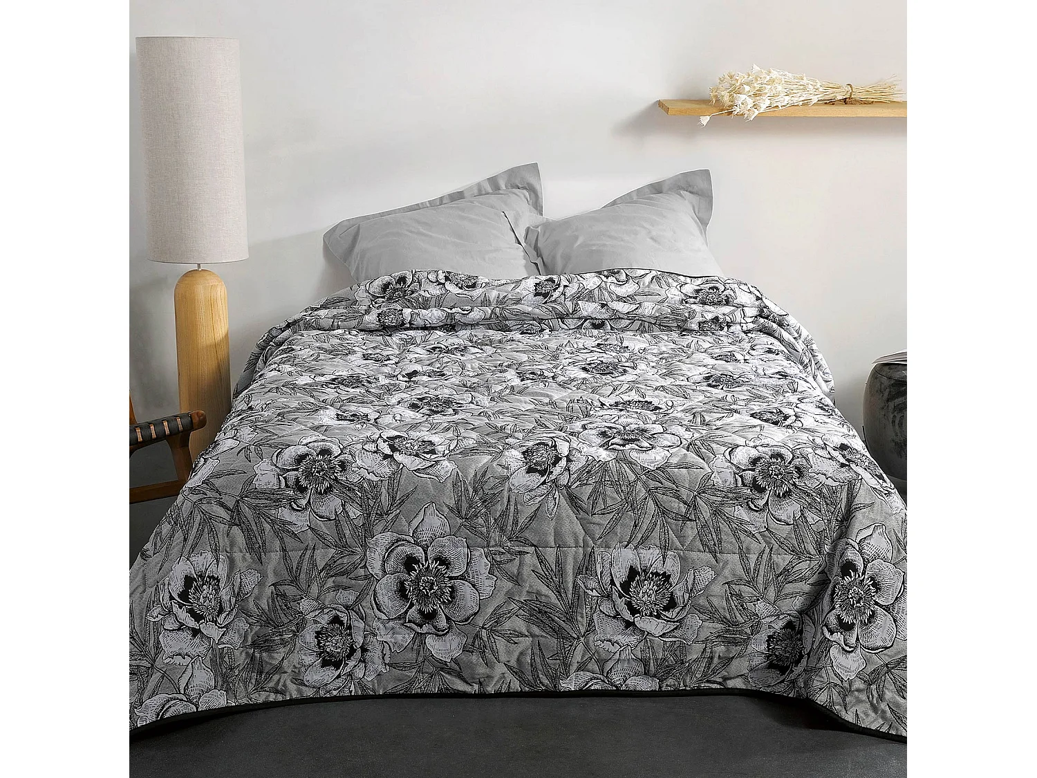 Cubrecama con estampado floral 240 x 260 cm