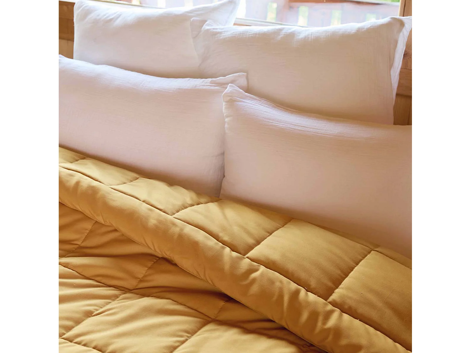 Dessus de lit matelassé peau de pêche Oekotex