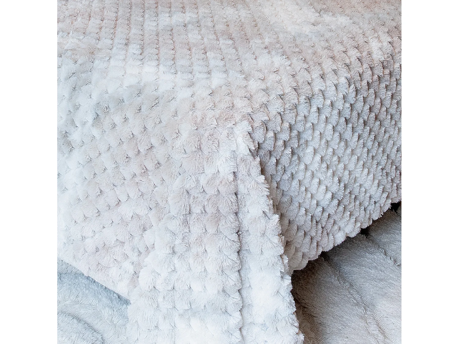 Manta para Cama Imitación Piel con Relieve Geométrico 130 x 160 cm