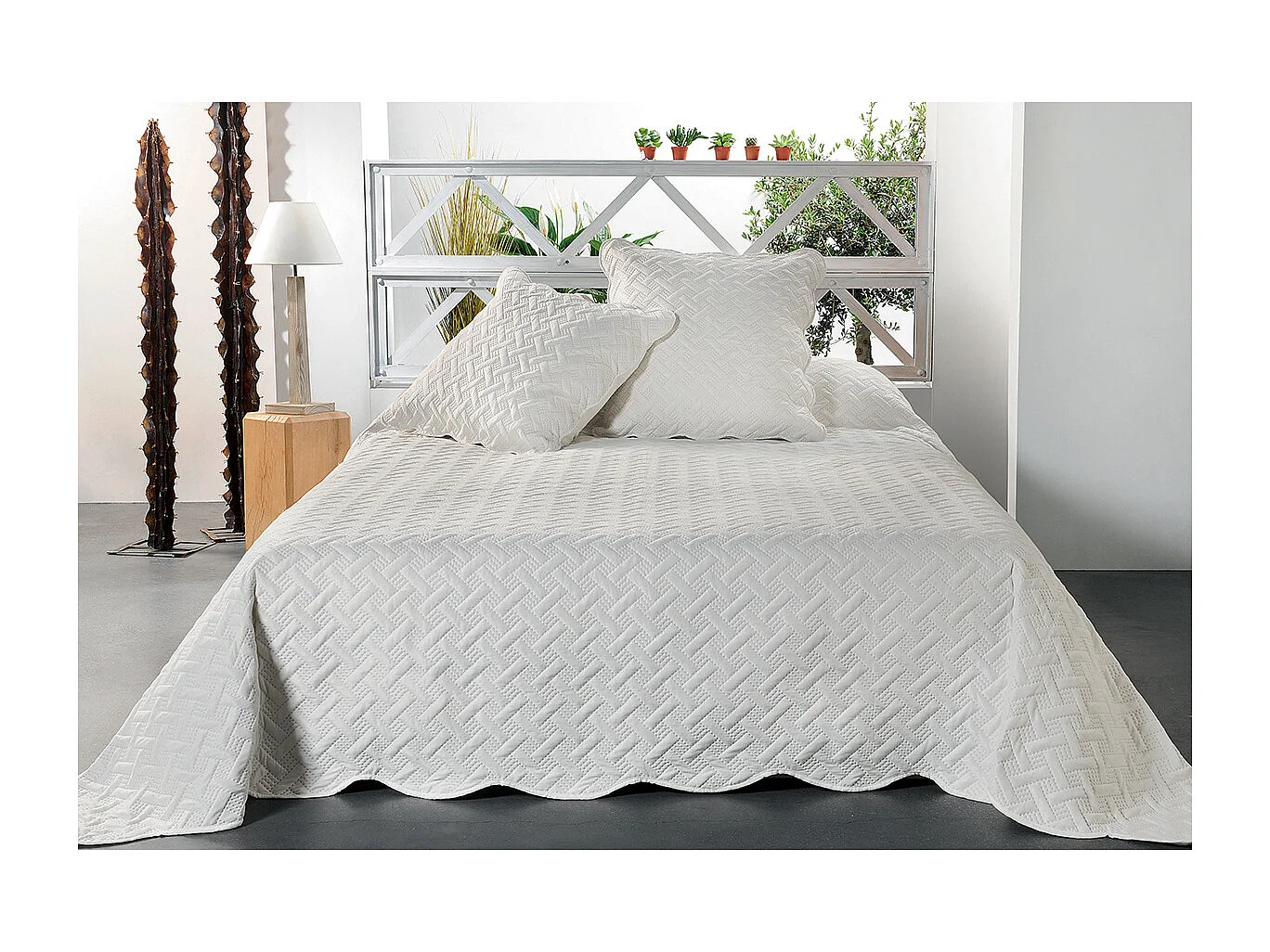 Colcha con formas geométricas cosidas 230 x 250 cm