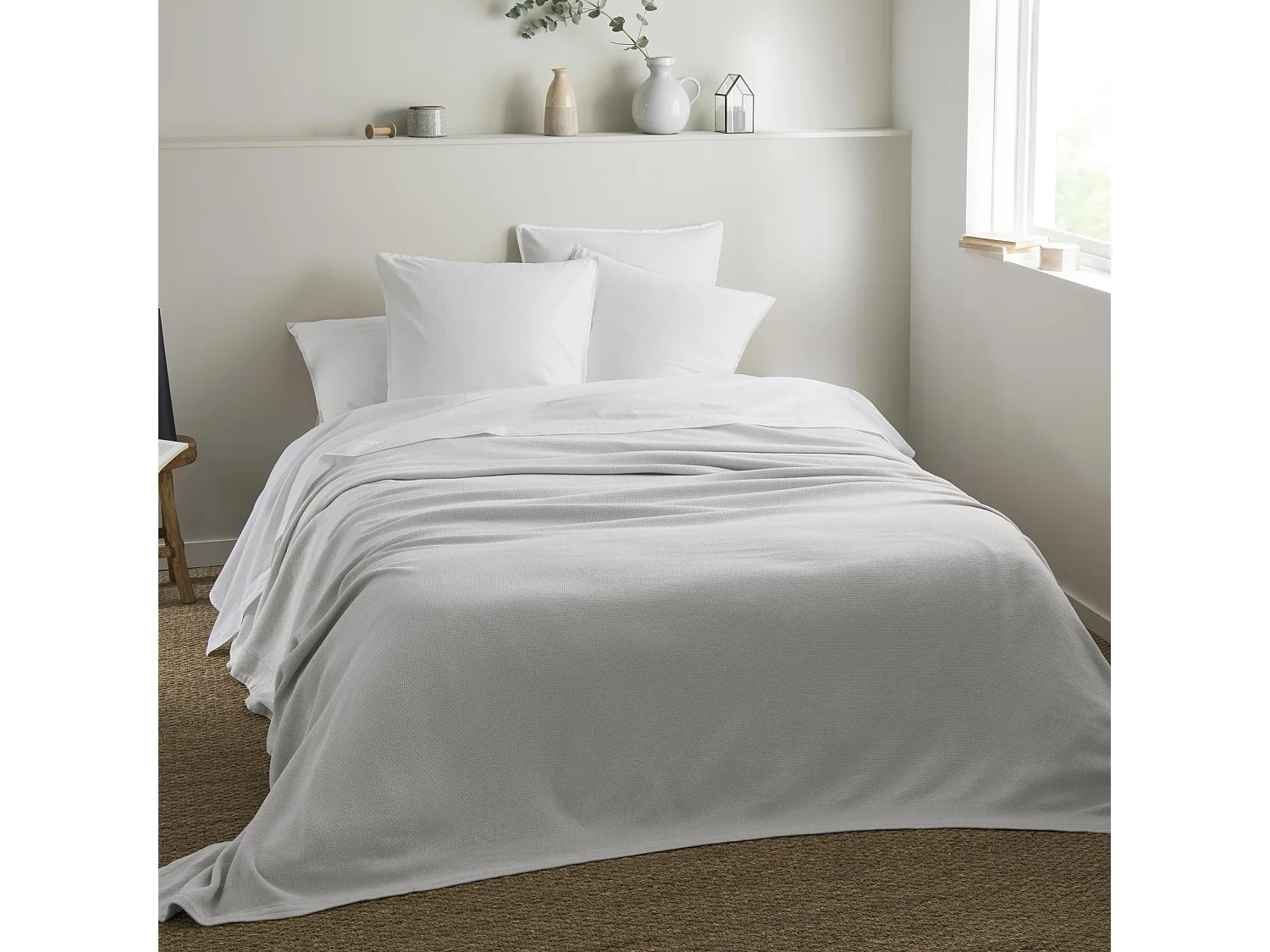 Couverture naturelle en 100% coton recyclé