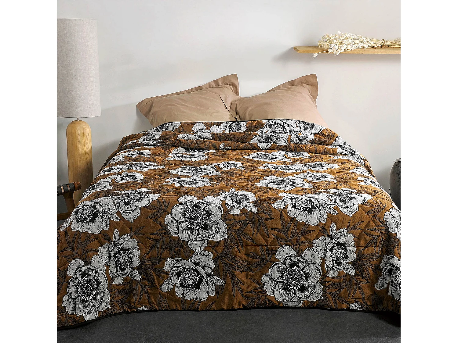 Cubrecama con estampado floral 240 x 260 cm