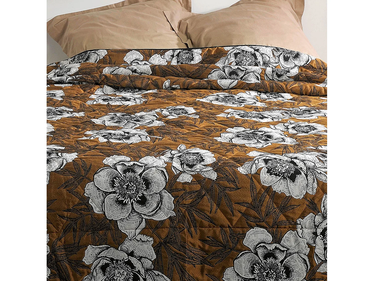 Cubrecama con estampado floral 240 x 260 cm