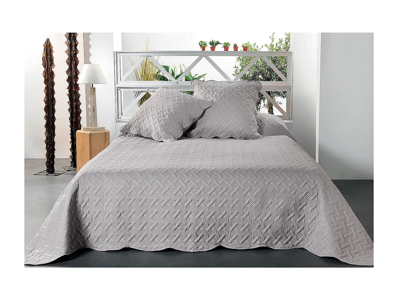 Colcha con formas geométricas cosidas 230 x 250 cm