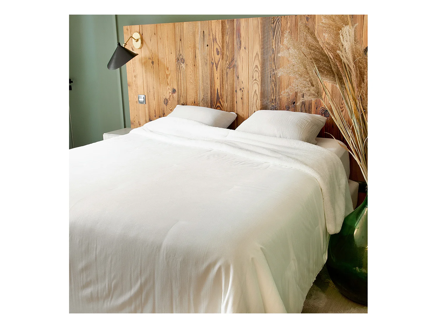 Jeté de lit Réversible Polaire/Motif Jacquard