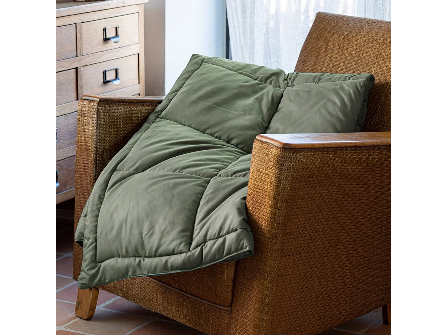 Colcha acolchada piel de melocotón Oekotex 220 x 240 cm