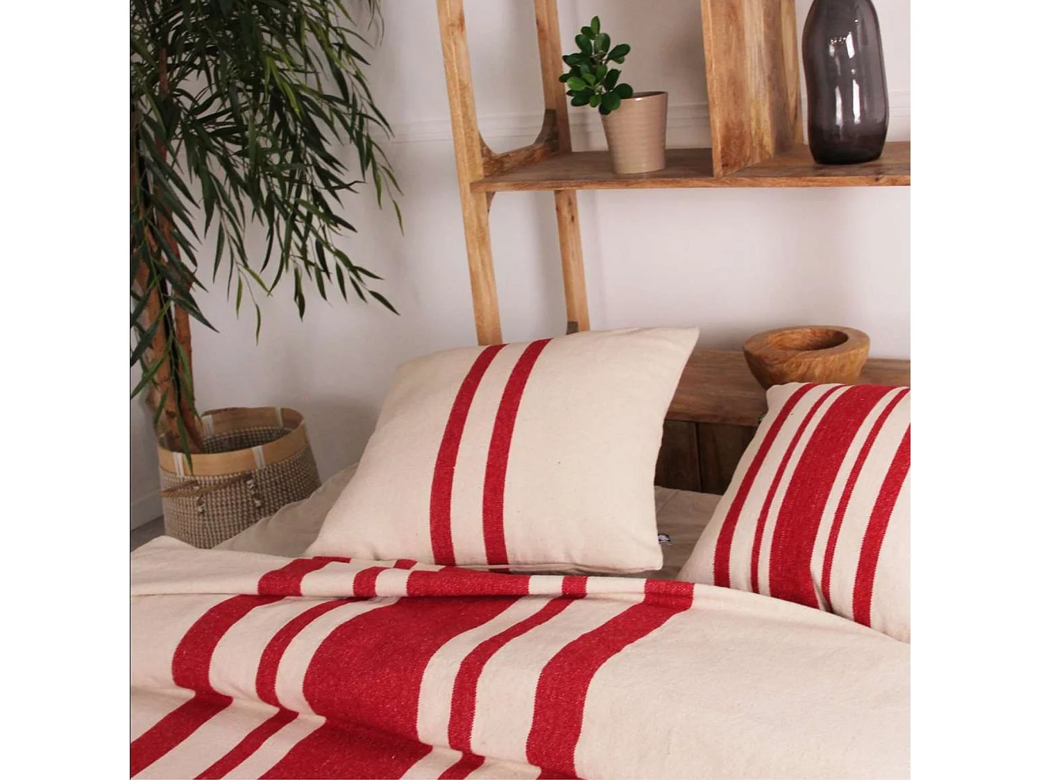 Tiro de cama rústico de algodón grueso 240 x 260 cm