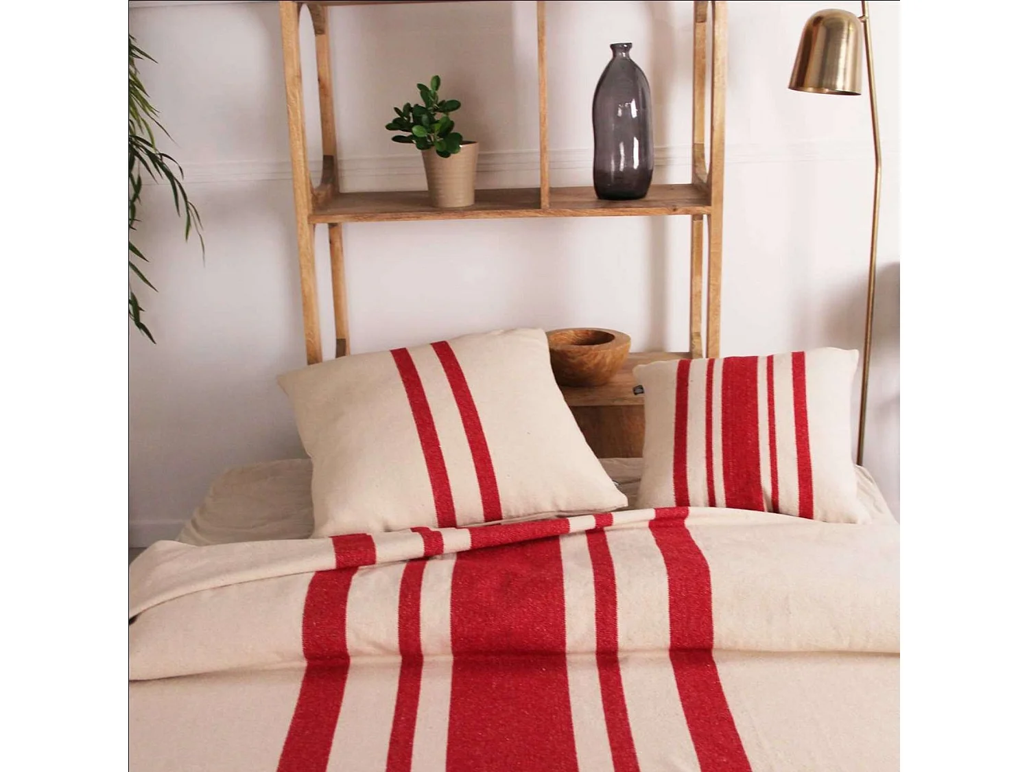 Tiro de cama rústico de algodón grueso 240 x 260 cm