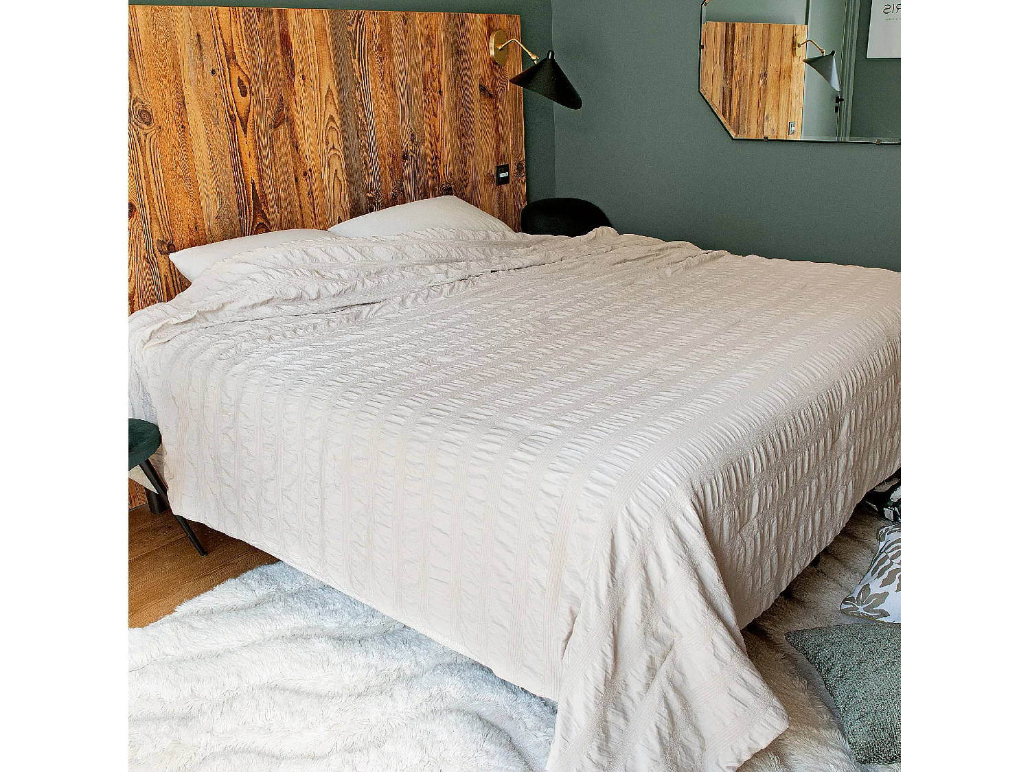 Colcha Efecto Seersucker 240 x 250 cm