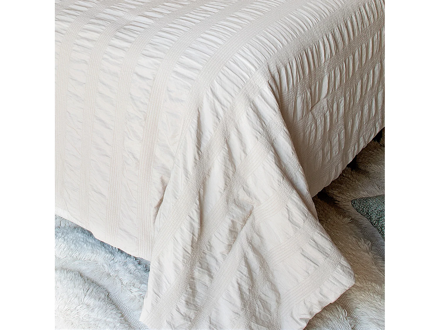 Colcha Efecto Seersucker 240 x 250 cm