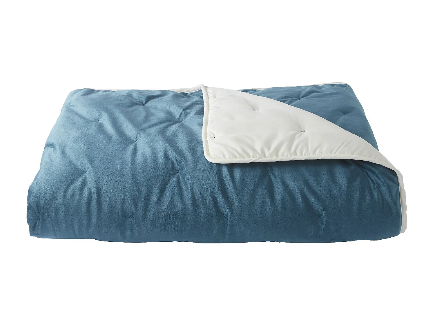 Jeté de lit réversible en velours et microfibre