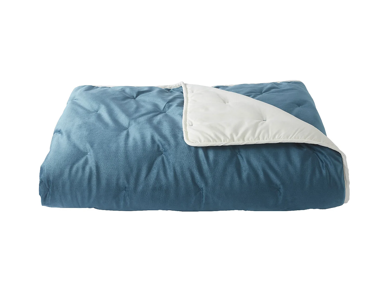 Jeté de lit réversible en velours et microfibre