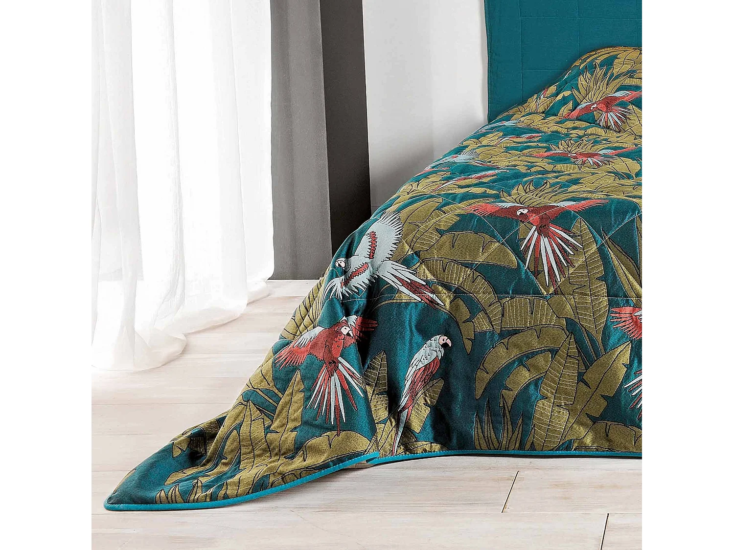 Jeté de lit à jacquard exotique