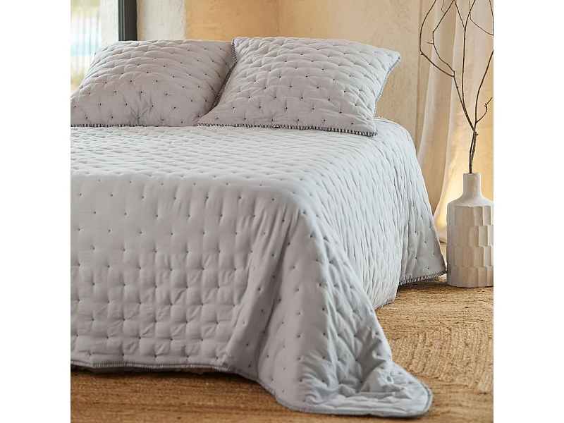 Cubre-Cama y Fundas de Cojín Bordadas con Motivo Cruz 180 x 250 cm