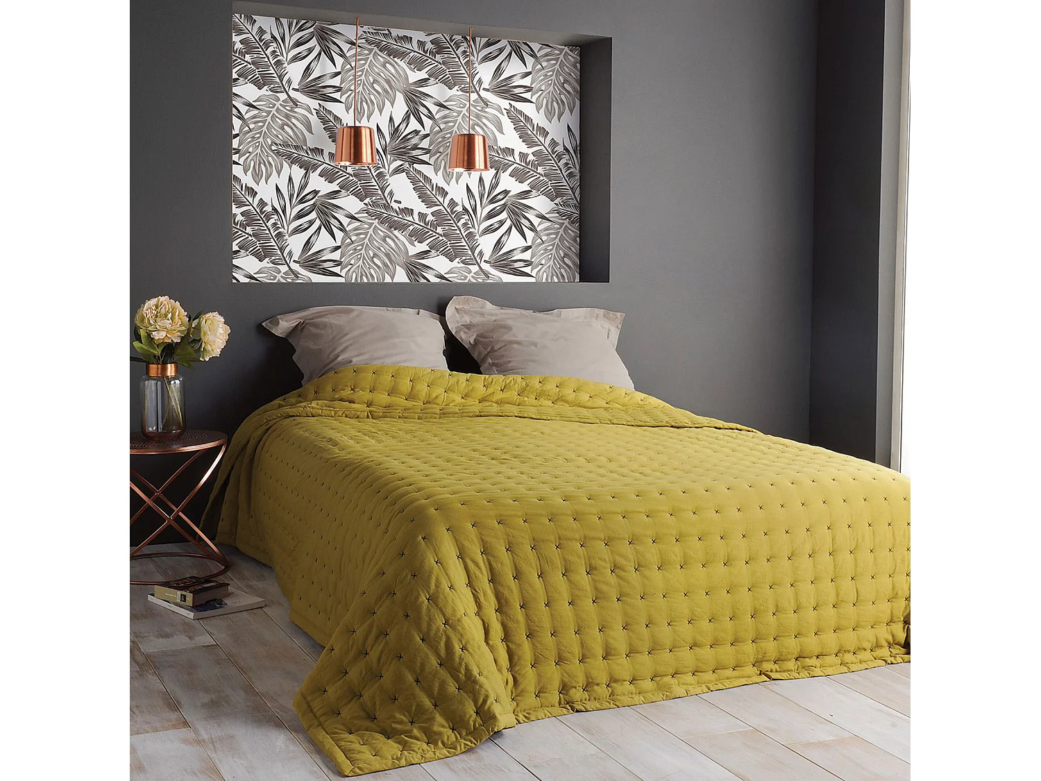 Jeté de lit matelassé et uni