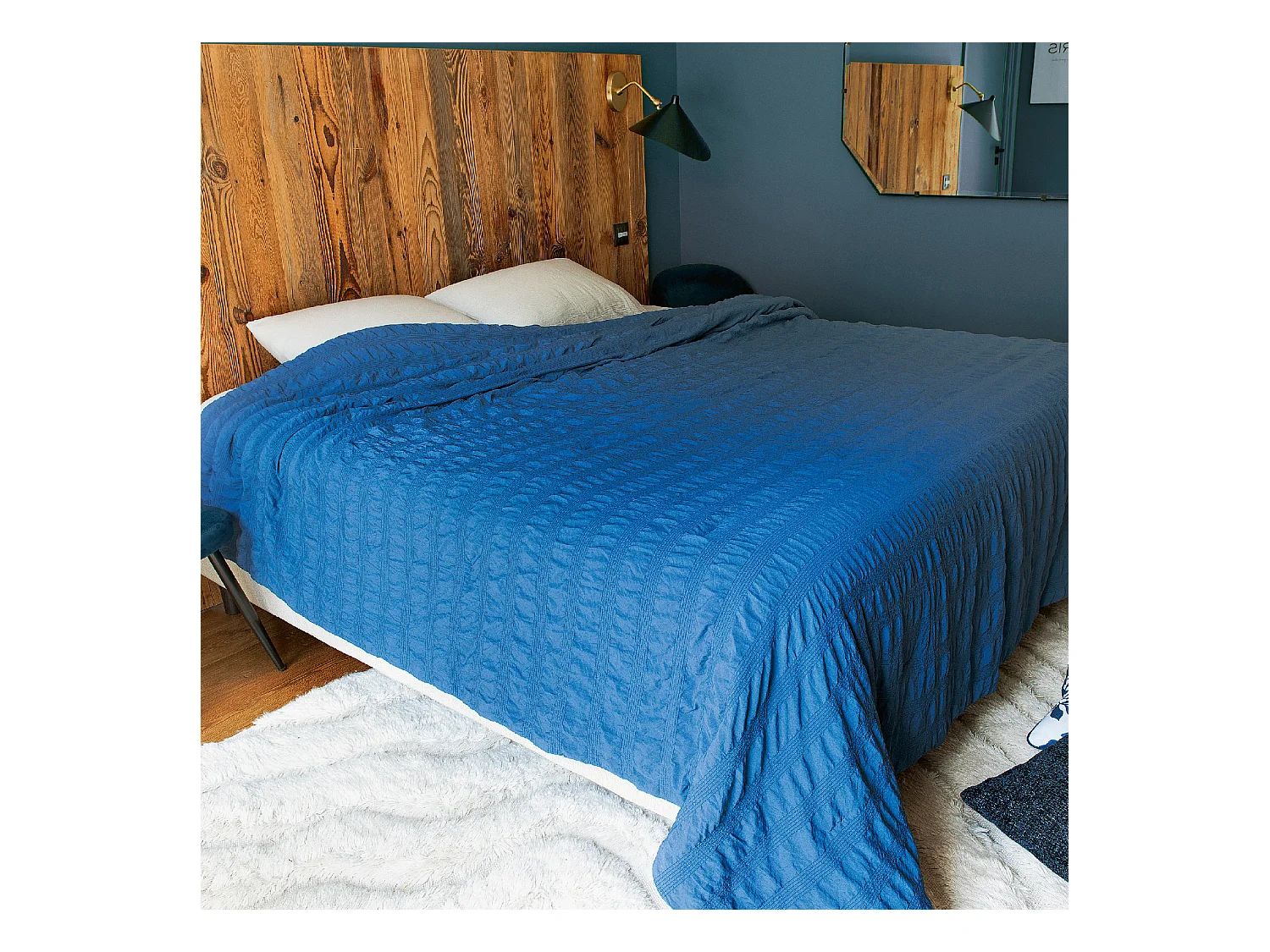 Jeté de lit Effet Seersucker