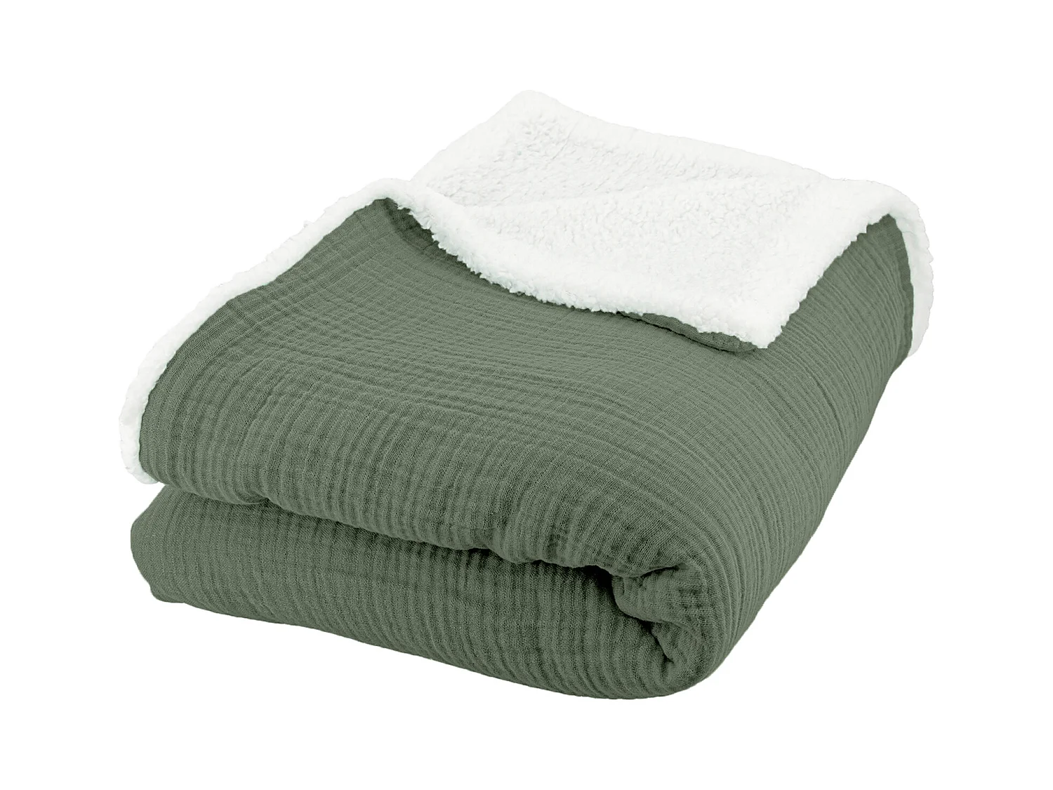 Plaid sherpa et gaze de coton