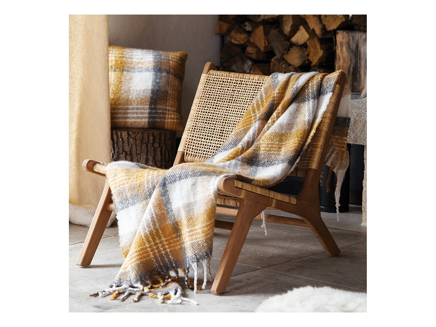 Plaid tartan Ecossais effet mohair