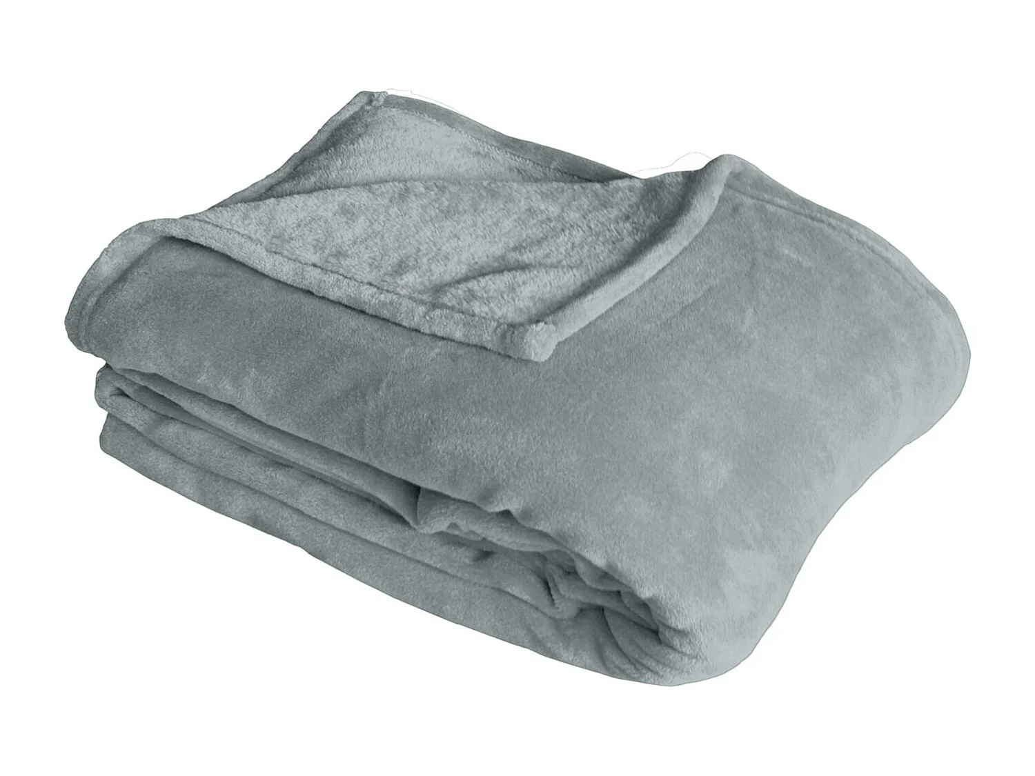 Plaid Polaire Uni "Coral Fleece" 125x150cm Gris Clair