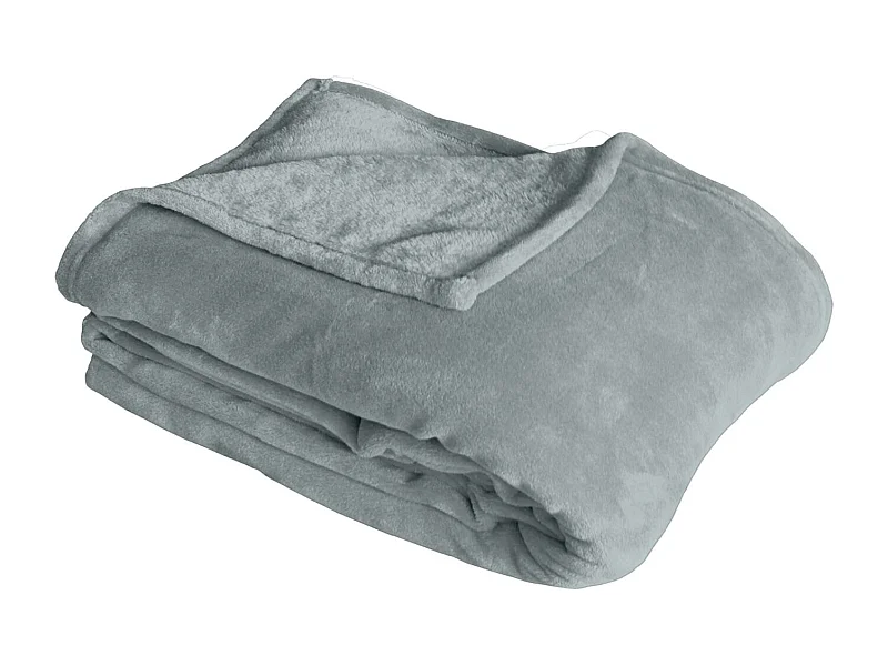 Plaid Polaire Uni "Coral Fleece" 125x150cm Gris Clair