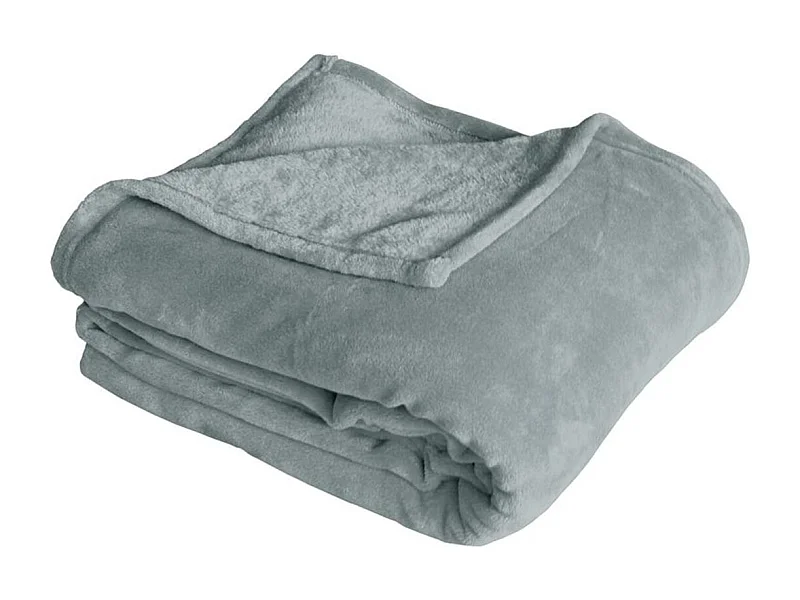Plaid Polaire Uni "Coral Fleece" 125x150cm Gris Clair