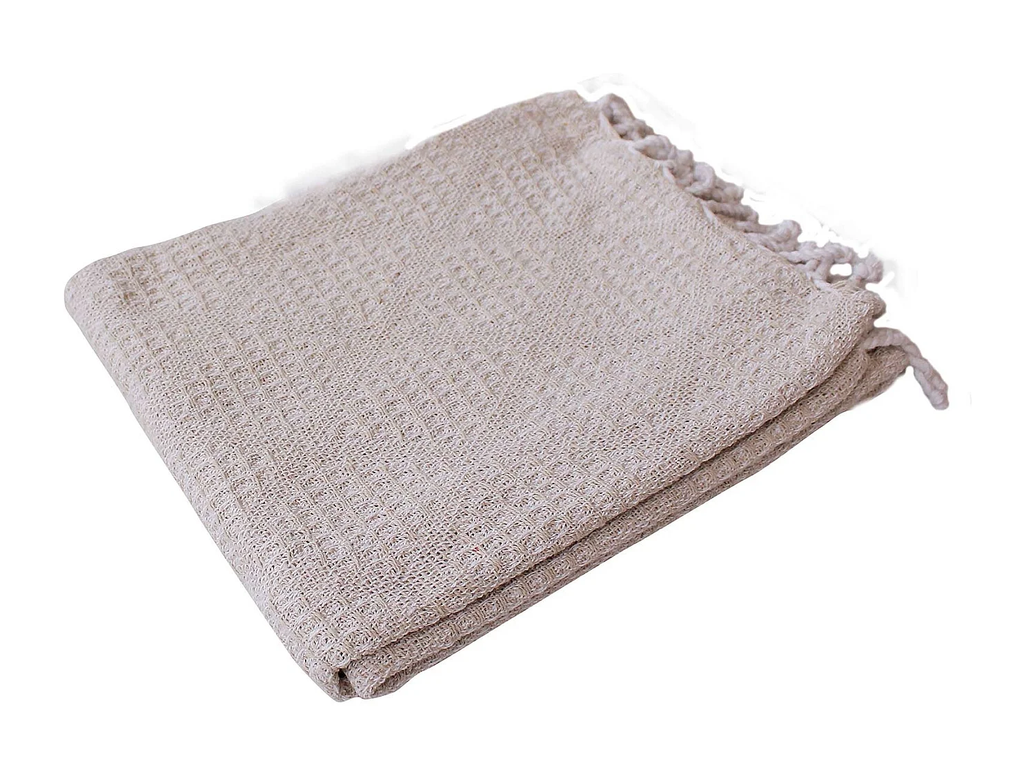 Manta jacquard con flecos 130 x 160 cm