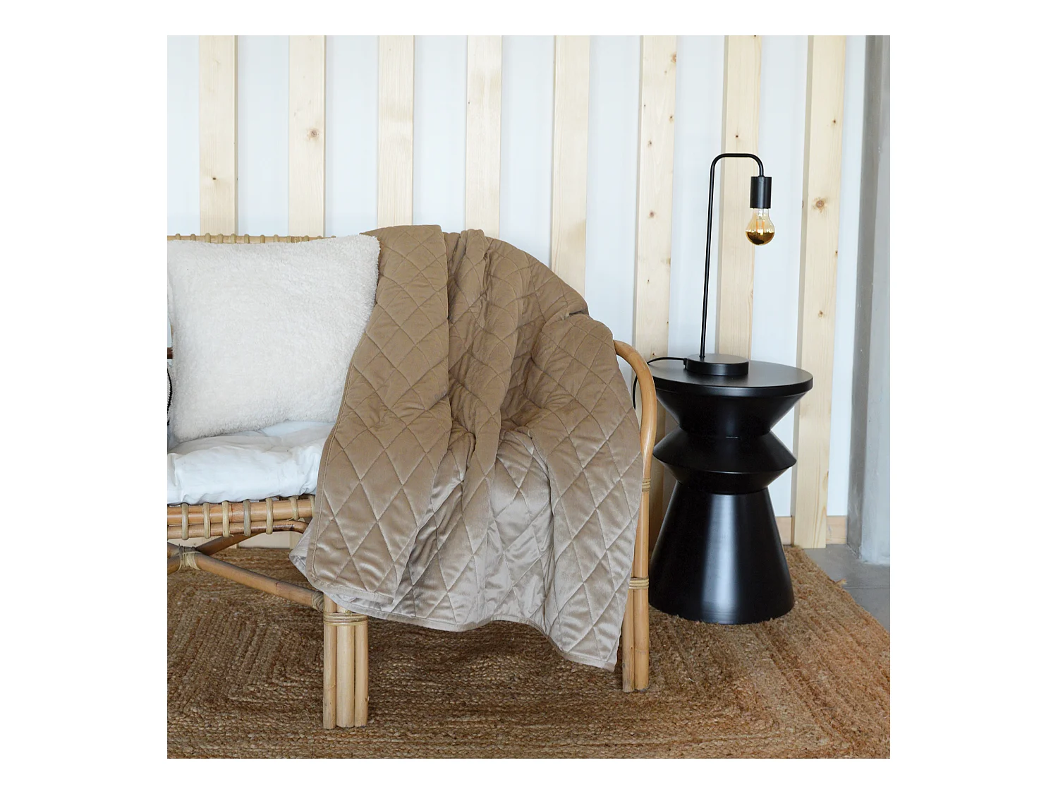 Plaid Canapé en velours matelassé