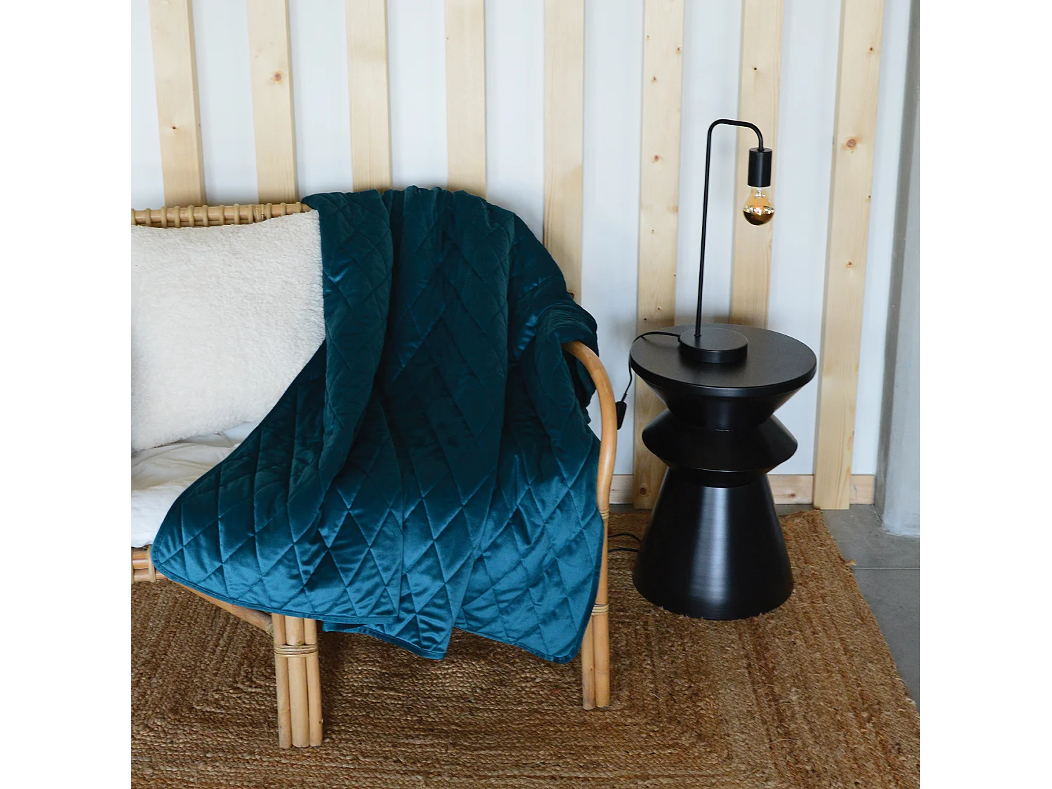 Plaid para sofá en terciopelo acolchado 125 x 160 cm