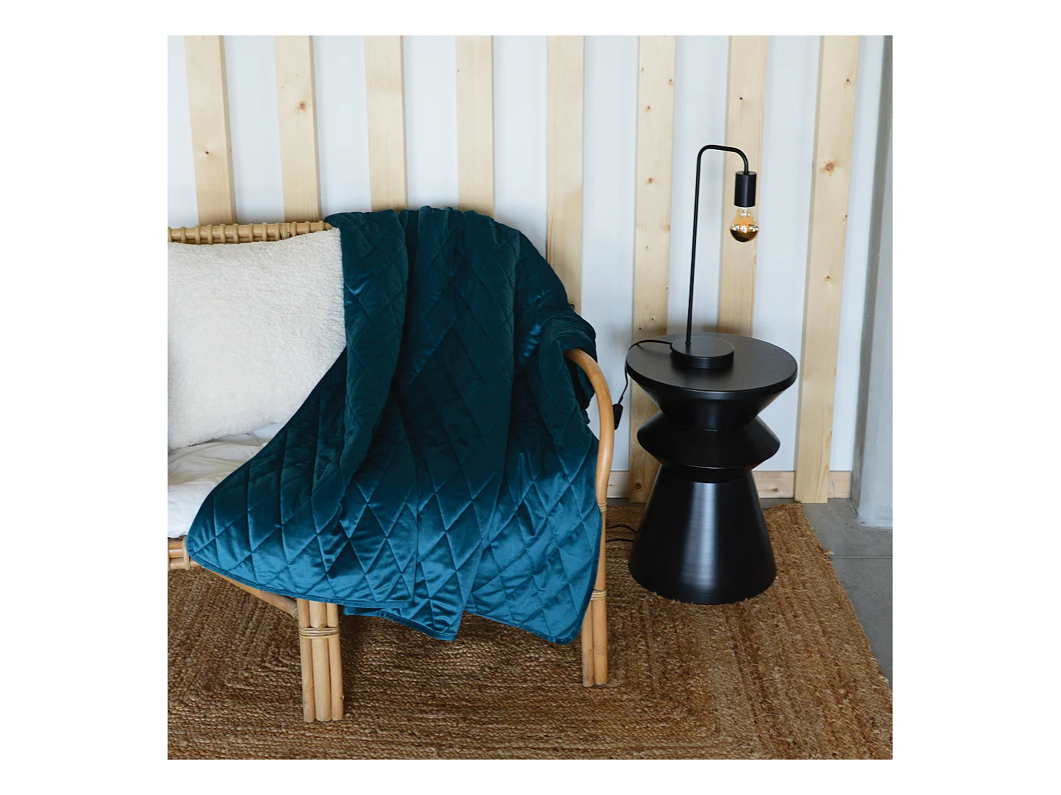 Plaid Canapé en velours matelassé