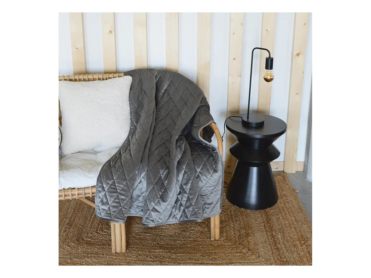 Plaid Canapé en velours matelassé