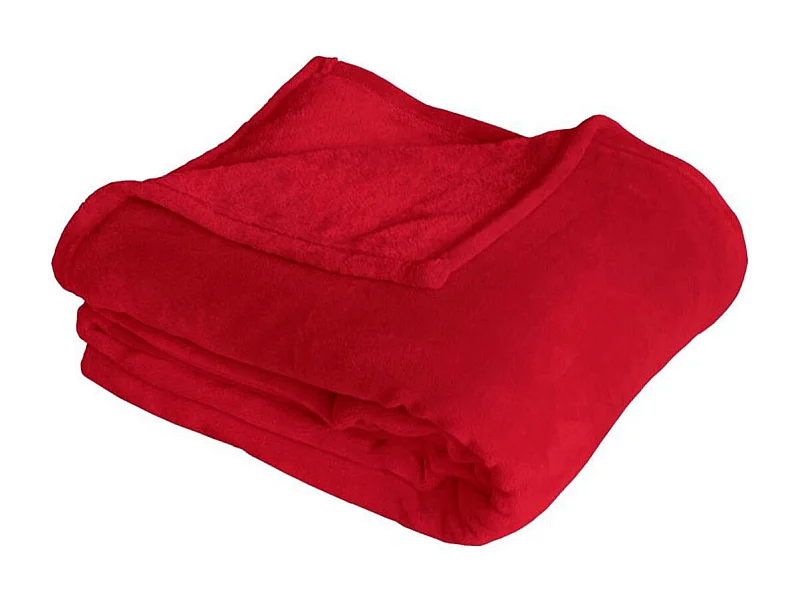 Plaid Polaire Uni "Coral Fleece" 125x150cm Rouge