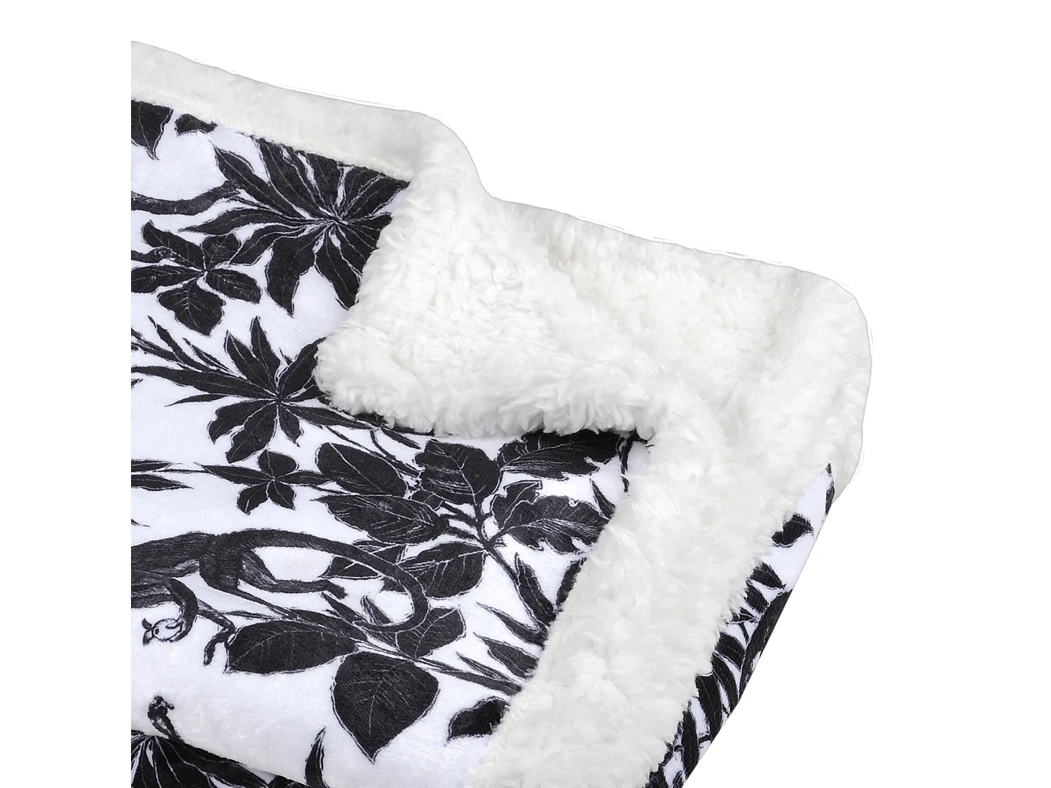 Plaid imprimé jungle en nb