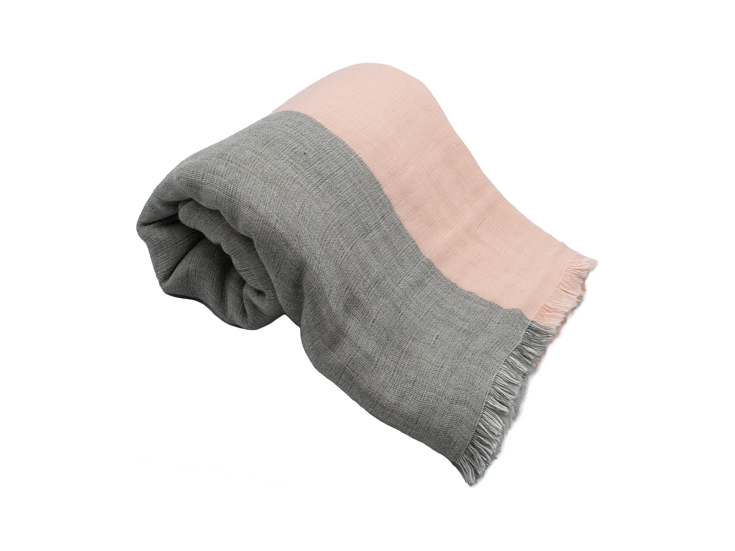 Plaid en triple gaze de coton lavé et rayé
