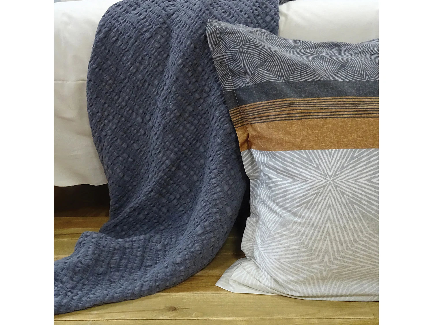 Plaid uni en 100% coton