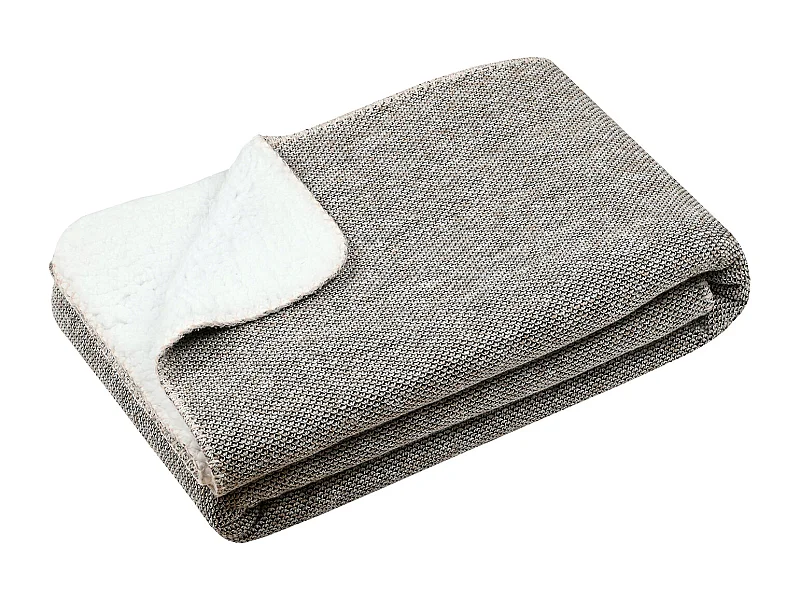 Manta tejida con forro de sherpa 130 x 160 cm