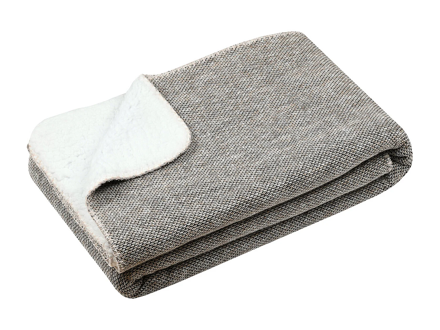 Manta tejida con forro de sherpa 130 x 160 cm