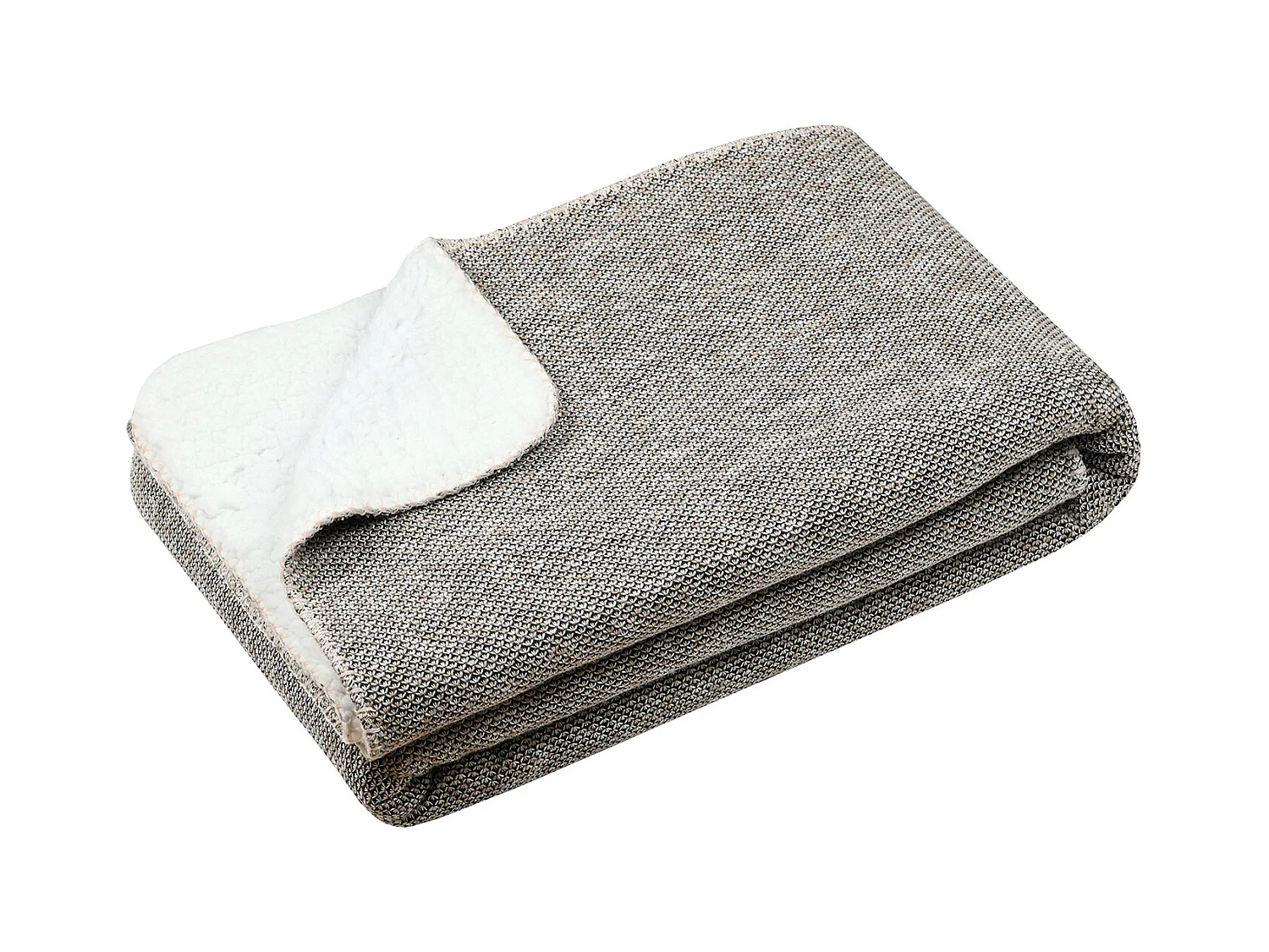 Plaid tricoté doublé sherpa