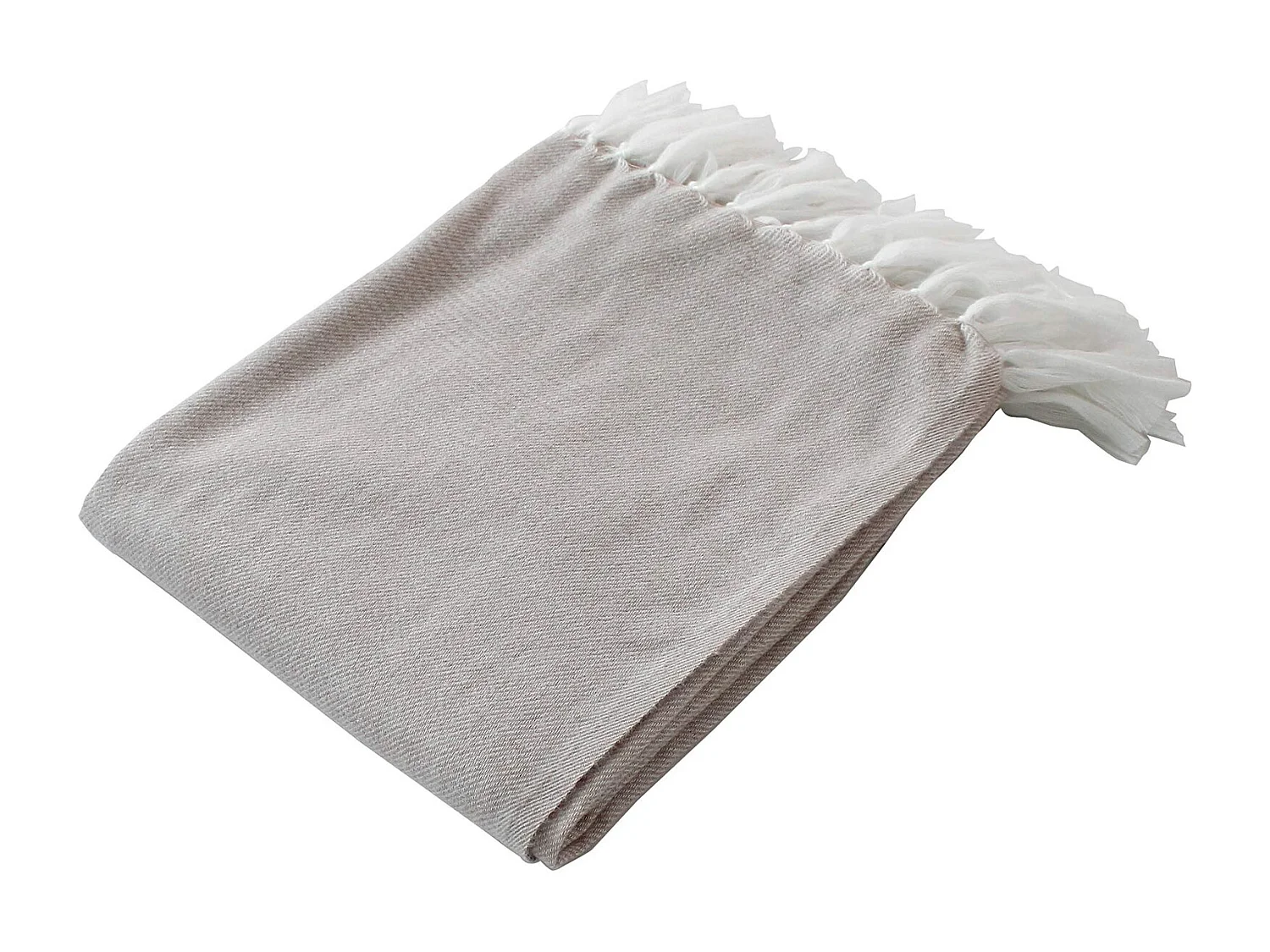 Manta jacquard con largos flecos 130 x 150 cm