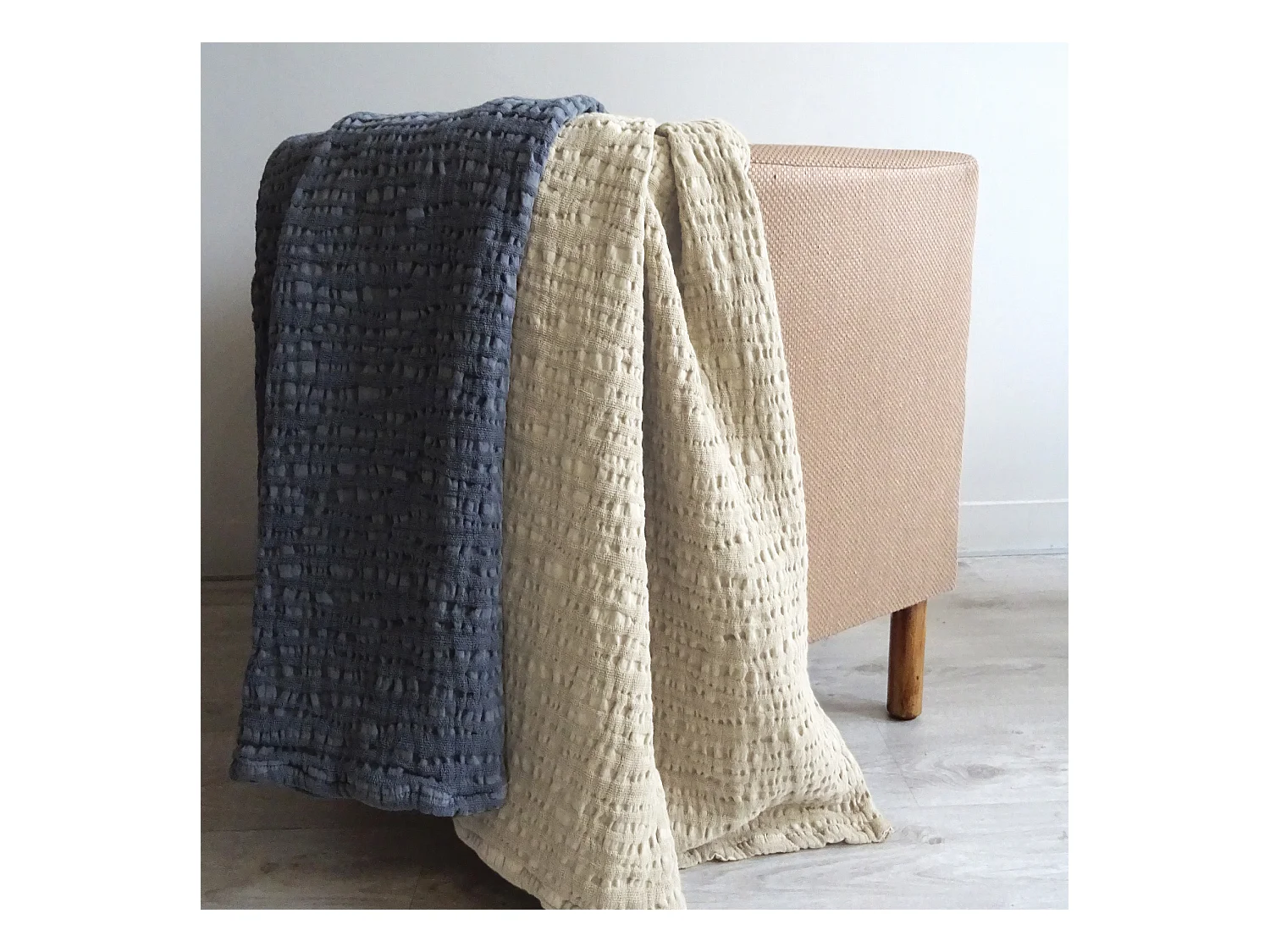 Plaid uni en 100% coton