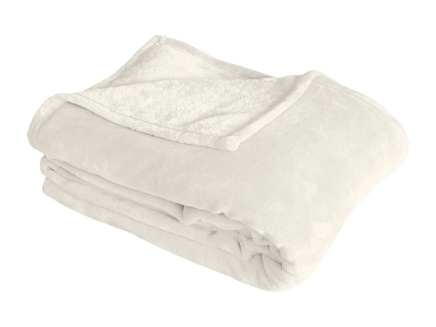 Plaid Polaire Uni "Coral Fleece" 125x150cm Écru