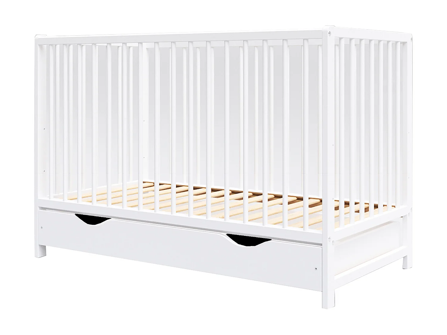 Mitwachsendes Babybett mit Schublade – 120x60cm