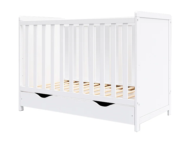 Mitwachsendes Babybett mit Schublade - 60x120 cm