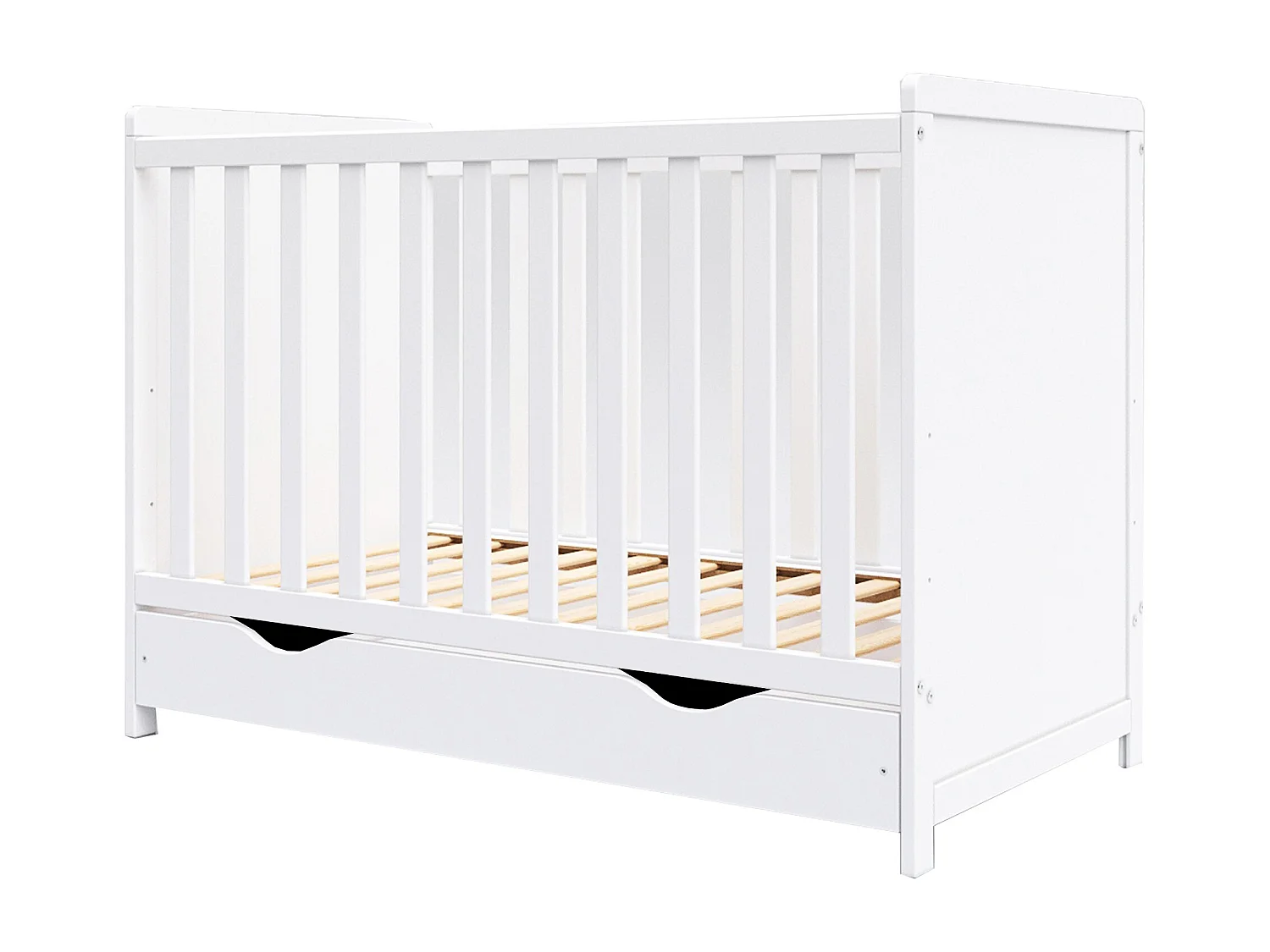 Mitwachsendes Babybett mit Schublade - 60x120 cm